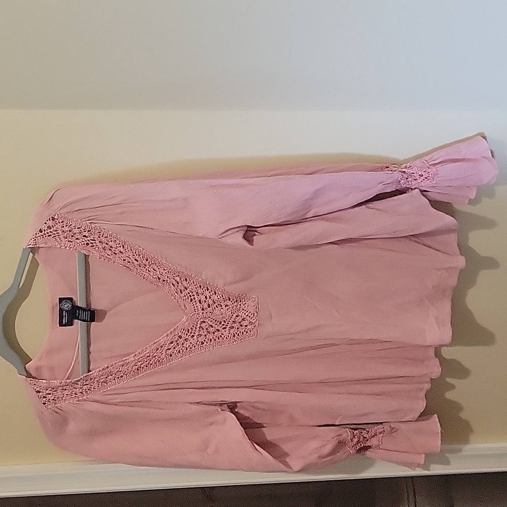 Pink Embroidered Peseant Top